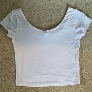 Garage white crop top tee